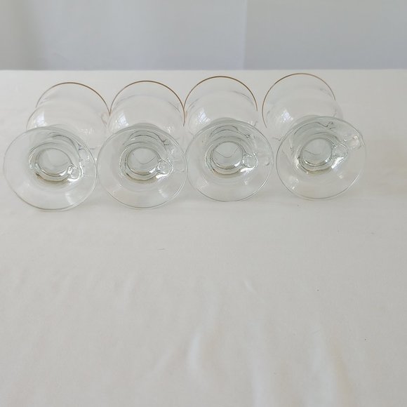 Set of 4 Irish Coffee/Wine/Tea Mugs Clear Glass with Gold Rim & Handles Glass's- - Picture 5 of 12